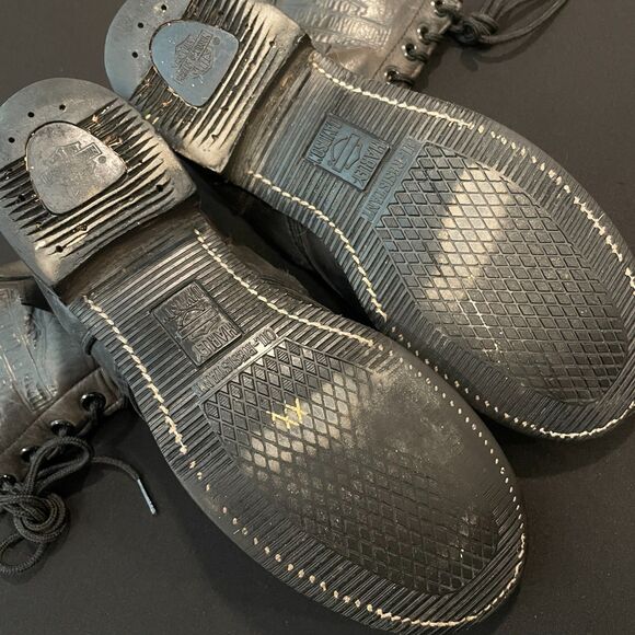 ~ Harley-Davidson 9.5 Men Motorcycle Boots Steel Toe Black Leather Zip Lace W11 - Picture 8 of 16